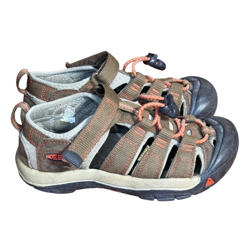 Keen Kids Newport H2 Brown Orange Hiking Water Sandals Shoes Size 1 Youth